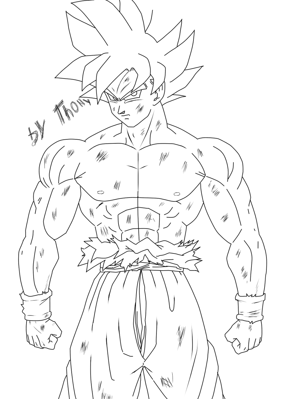 Desenho goku instinto superior completo