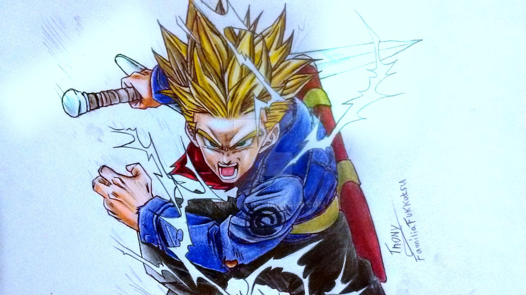 Como Desenhar Trunks do Futuro Super Saiyajin - How to Draw Trunks 