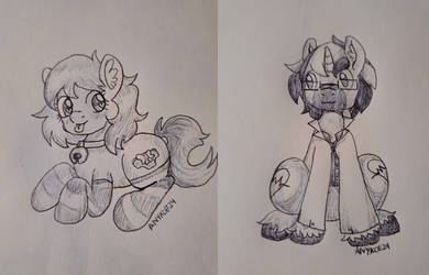 Pen practice 2 - Ponies by Anykoe22