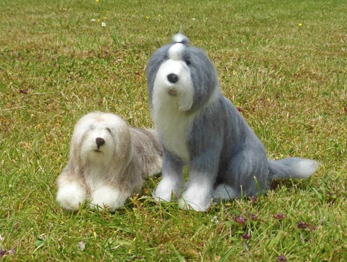 Needle Felted Bearded Collie And Bobtail