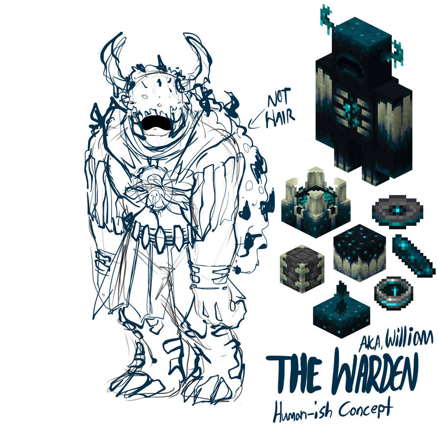Minecraft: The Warden Human-ish concept by DigitalPhobia on DeviantArt