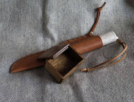 VIking knife and small wooden  box