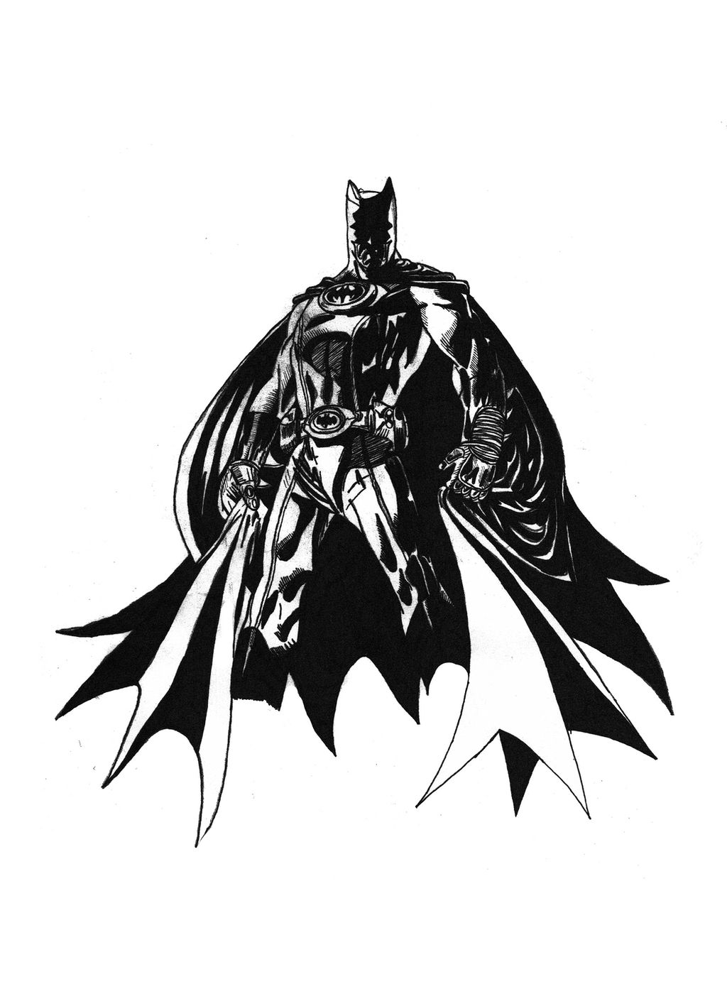 Batman Black and White Drawing by Scootaloooo on DeviantArt