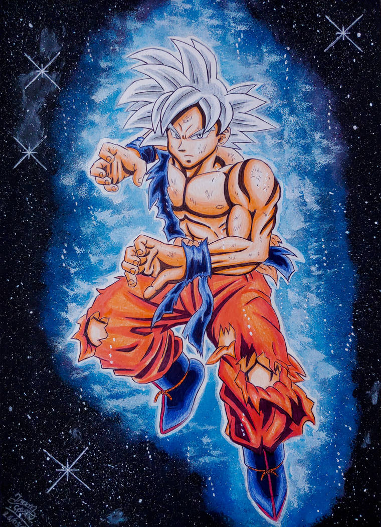 Goku ultra instinct cartoonized (fast drawing 6h) by Metal-Inu on DeviantArt