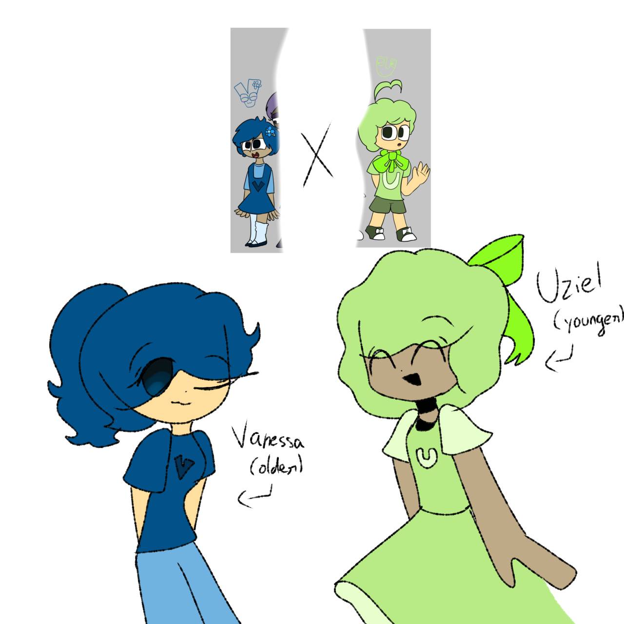 U x V daughter, 💚U x V💙 ship, Alphabet lore