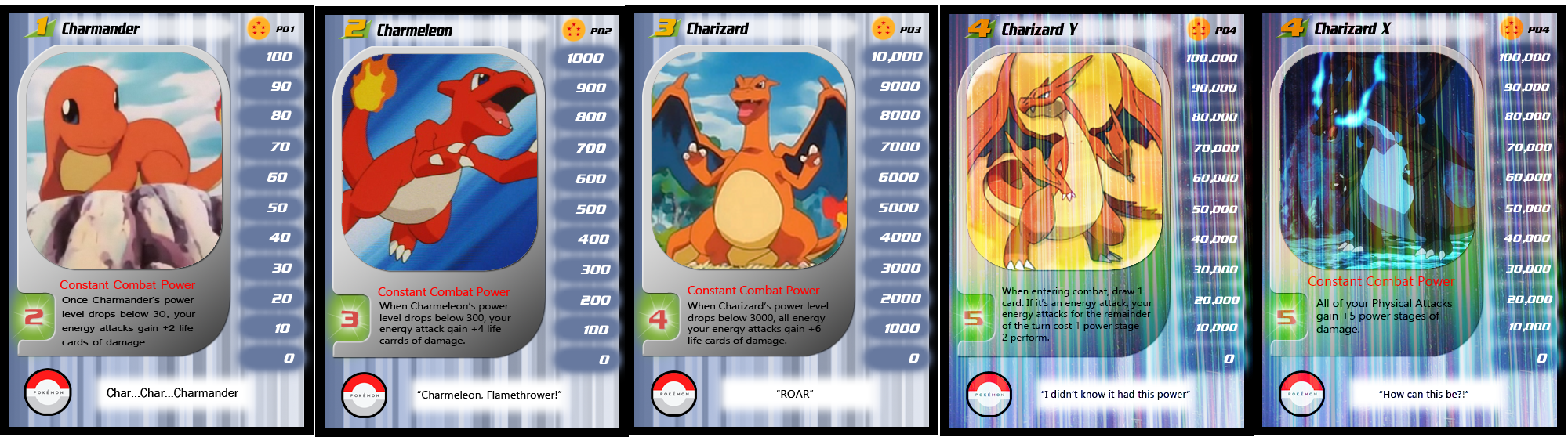 DBZ CCG Cards: Charmander Family