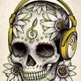 Skull Headphones Tattoo