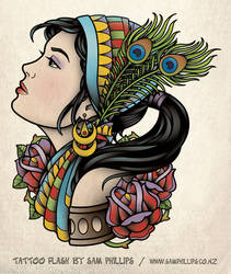 Gypsy Tattoo with Ponytail by Sam-Phillips-NZ