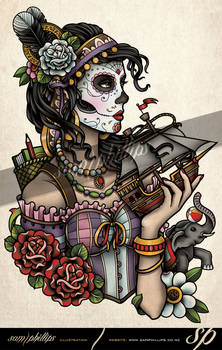 Day of the dead rib tattoo Rebecca