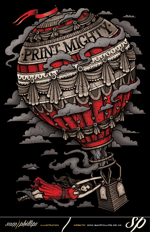 Print Mighty Balloon Ride T-Shirt Design