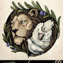 Lion, Lamb and Dove Tattoo