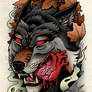 Wolf Eating Heart Tattoo