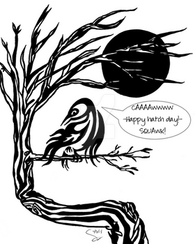 Tribal Raven Birthday Wishes