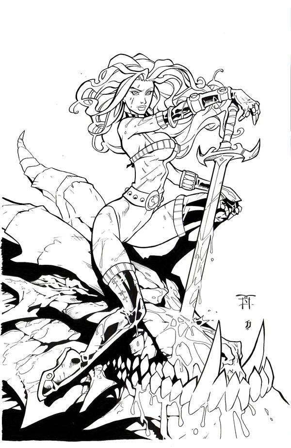 'Dragon Slayer Rhea' Ink