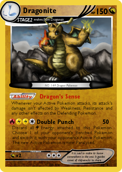 Dragonite Card by pokePiterr on DeviantArt