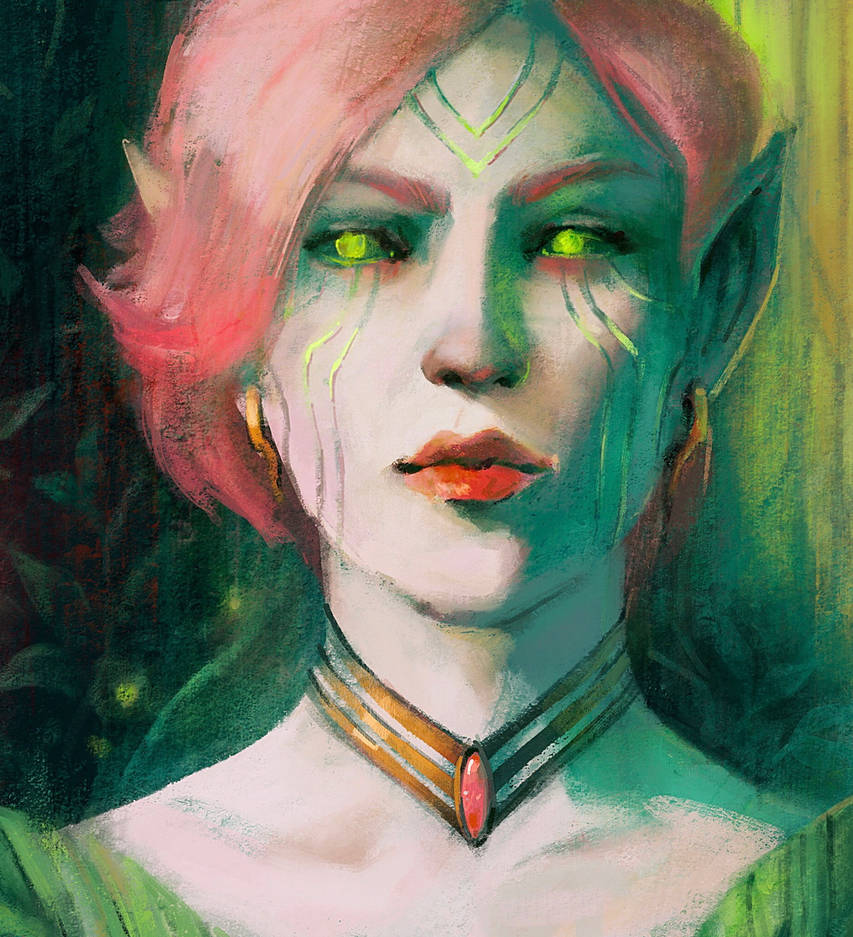 elven portrait by StrangeQuarkk on DeviantArt