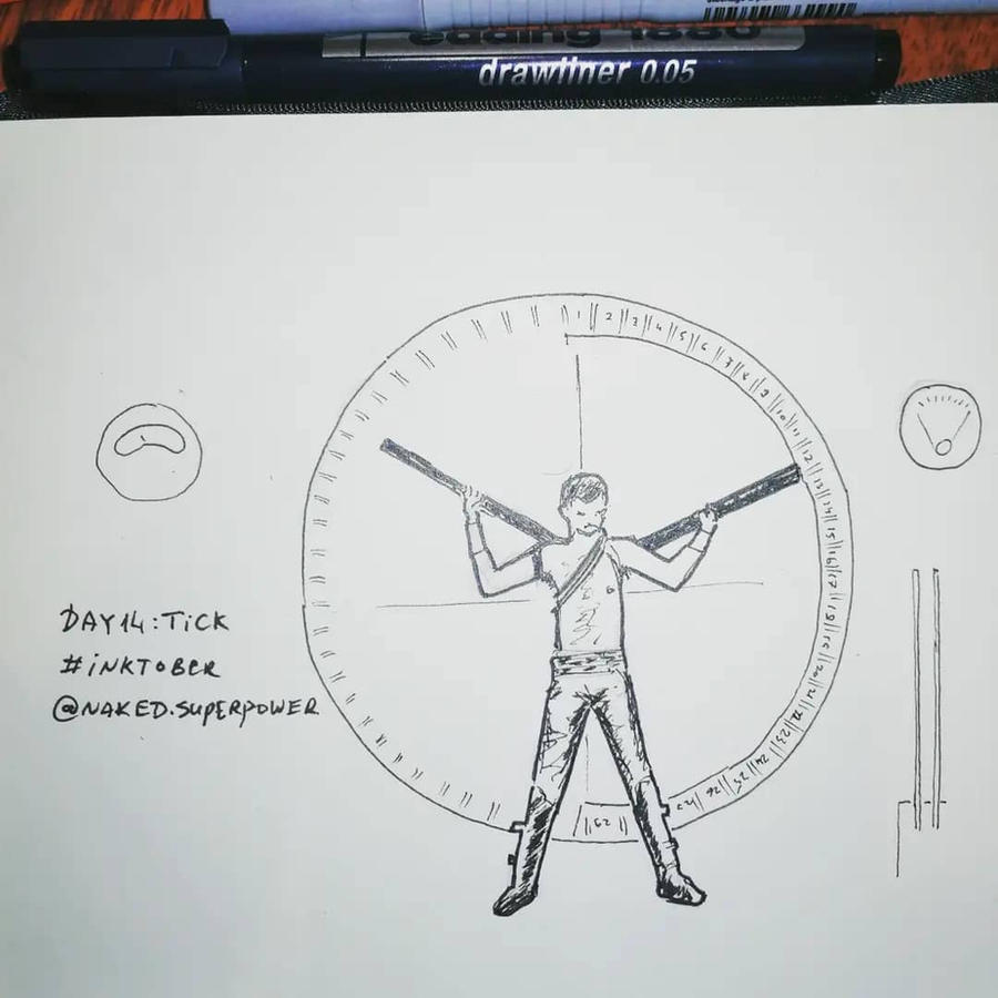 Inktober Day 14: tick (radio Ga Ga)