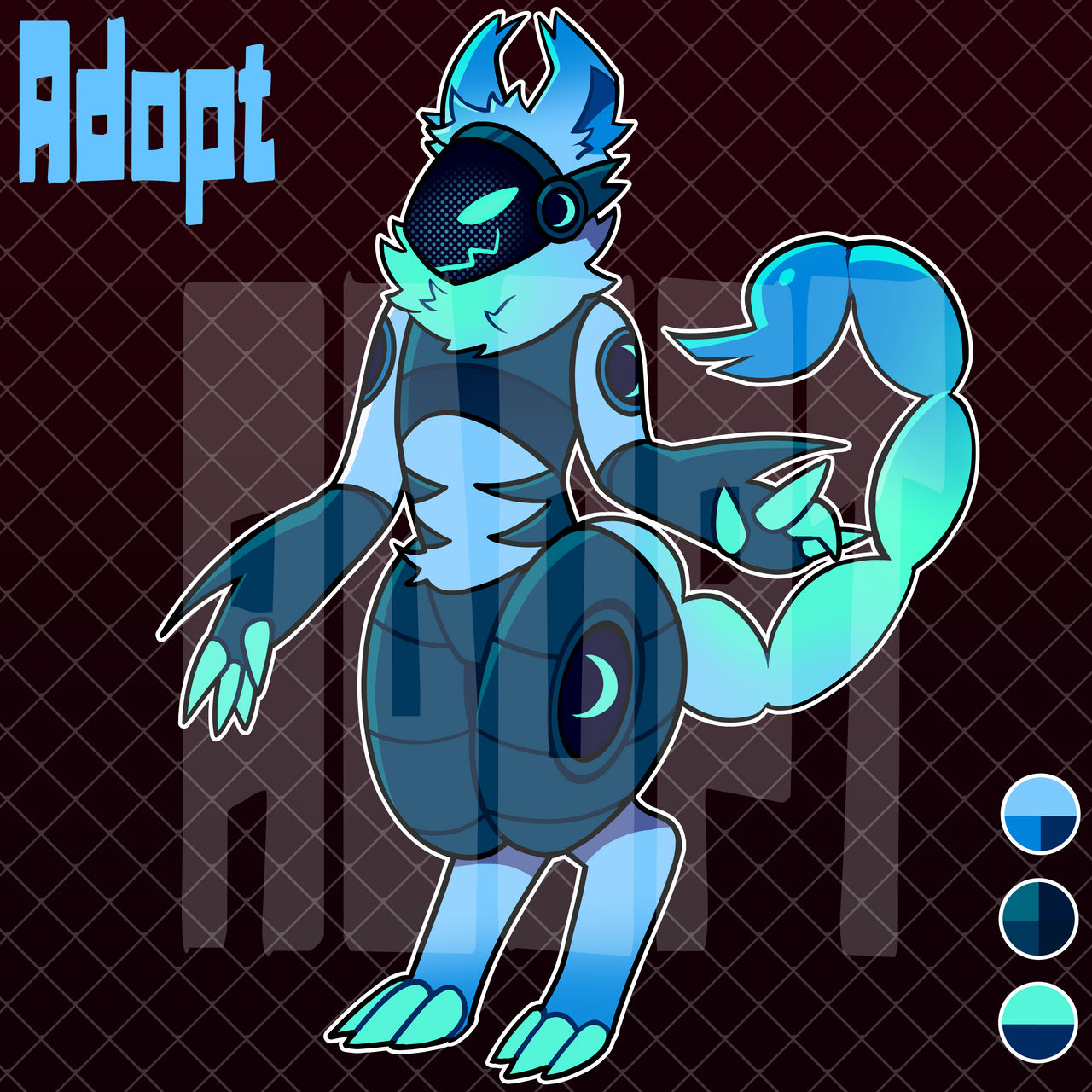 Female Protogen Blue Blue Scorpion Protogen Adopt (OPEN) by Gabzy46 on DeviantArt