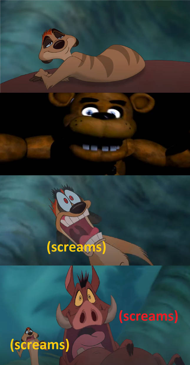 Timon and Pumbaa are awaken by Freddy Fazbear by adrianmacha20005 on ...