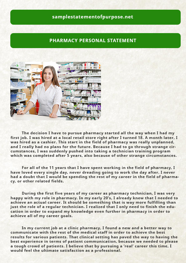 personal statement pharmacy residency