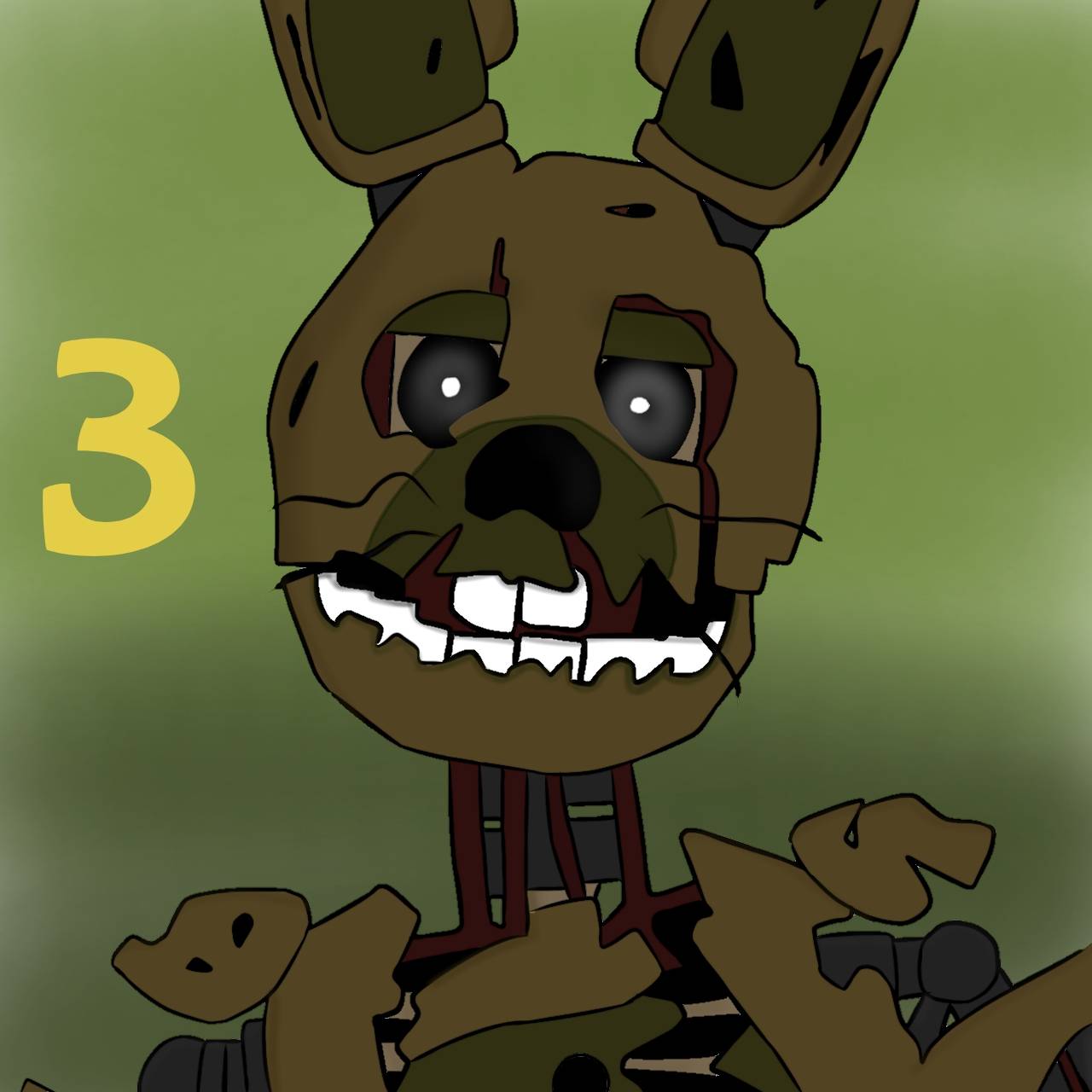 Springtrap Drawn Stylized Springtrap drawing by StarlightBunny123 on DeviantArt
