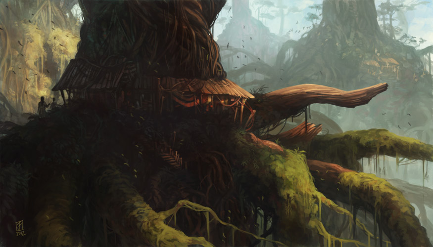 concept : tree village by fallen-eye