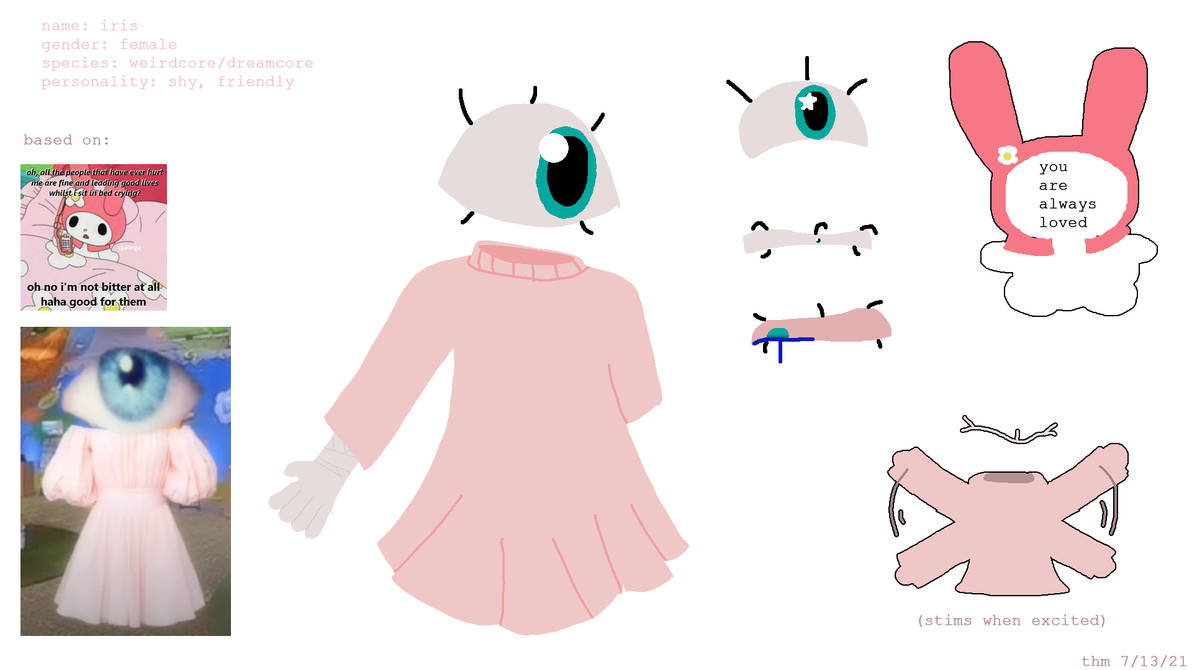 my first weirdcore/dreamcore oc !!｜MOVED TO u/insecurearies's Topic｜ART  street