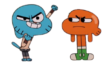 Gumball proud with Angry Darwin render by Mordecaiisback on DeviantArt