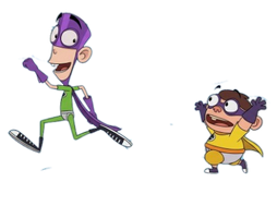 Fanboy and Chum Chum walking render 2D