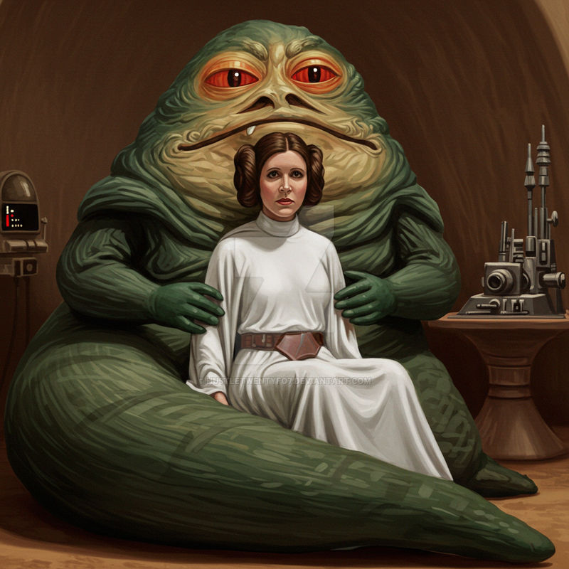 Jabba the hut with princess Leia star wars art! by Hustletwentyfo7 on ...