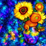 Cosmic Sunflowers: A Psychedelic Van Gogh Tribute