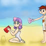 Request: Sweetie Belle and Pipsqueak on Beach