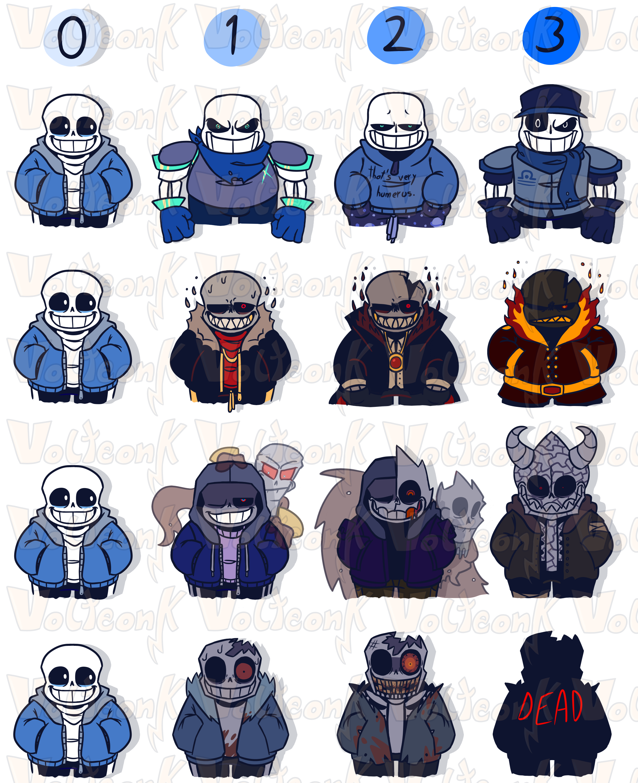 Undertale AUs] Number Chart by VolteonK on DeviantArt