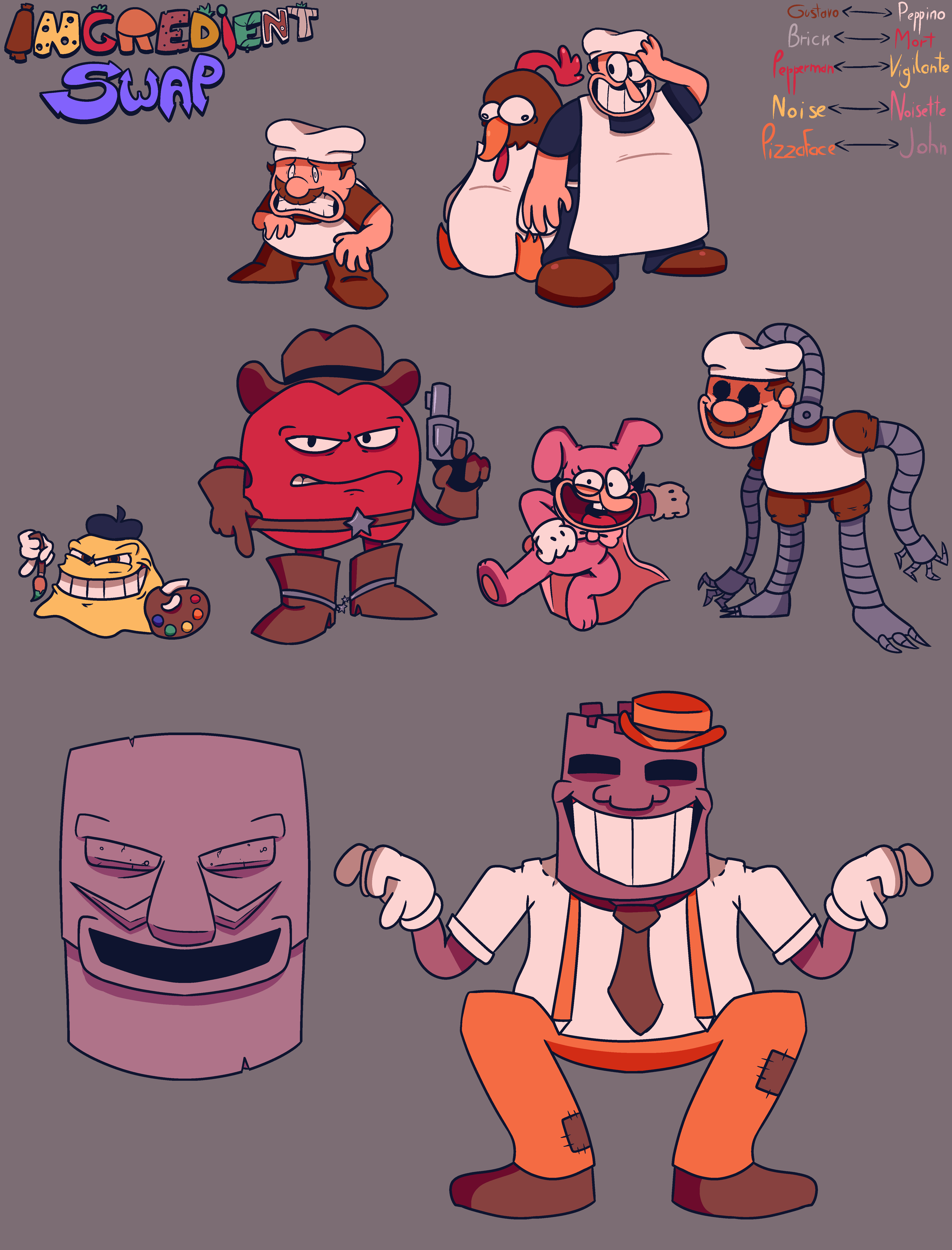 Ingredient Swap] Main Characters by VolteonK on DeviantArt