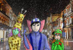 A Giraffe, a Fish and a Snake are going to enter.. by DarAeryll