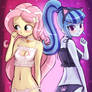 Cat lingerie - Fluttershy and Sonata Dusk