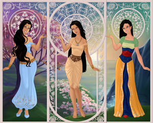 Jasmine, Pocahontas, Mulan