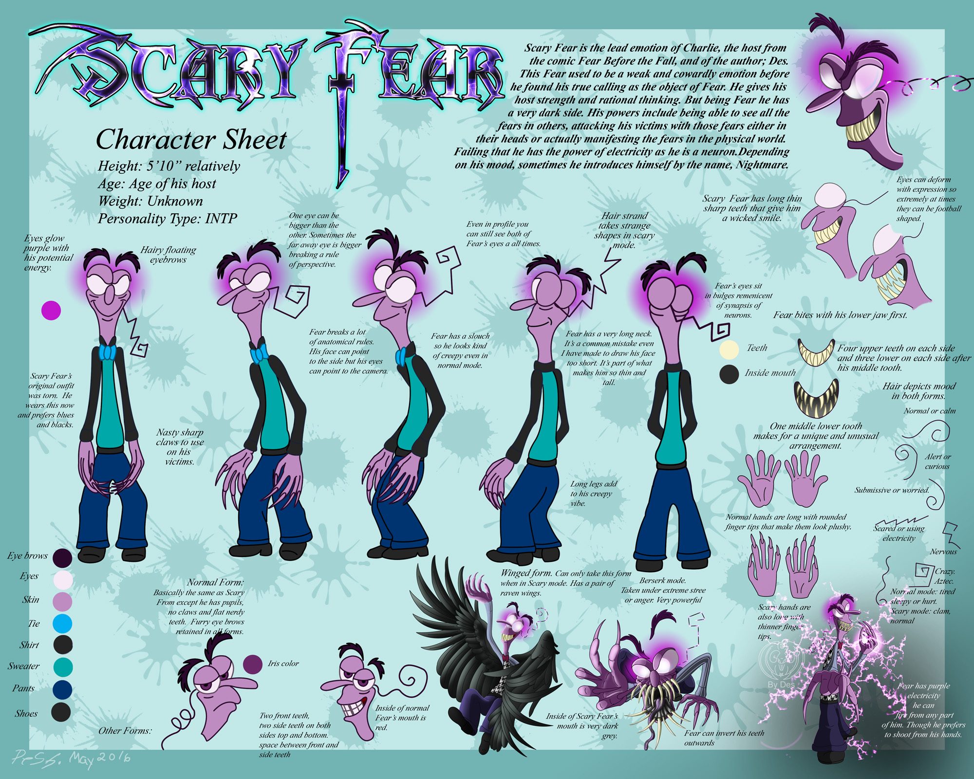 Scary Fear Character Sheet