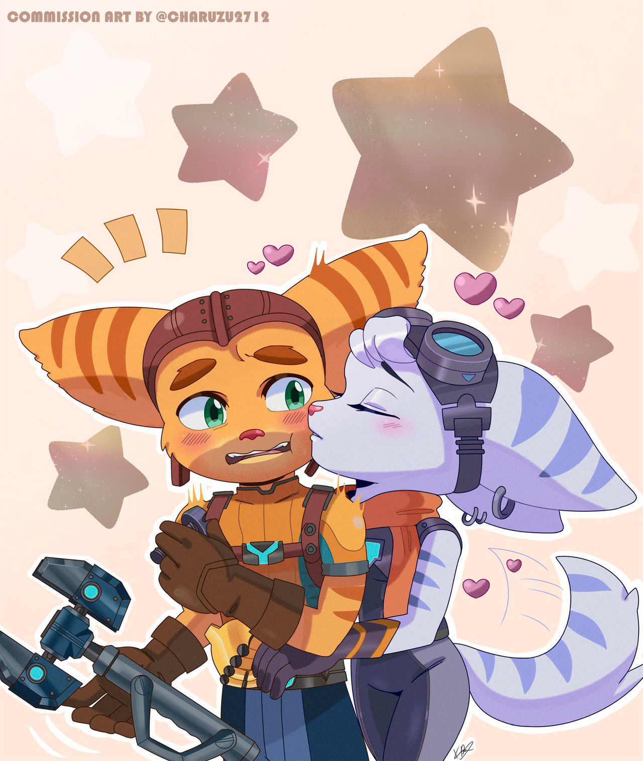 Ratchet x Rivet a surprise kiss for my love by GamerAlfa117 on DeviantArt