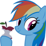 Dashie with an apple