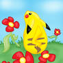 Pikachu and the flowers