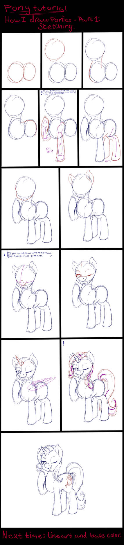 How I draw ponies - Part 1: Sketching