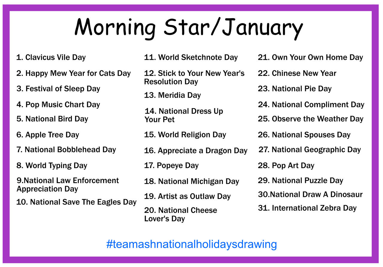 31 Days National And Holidays January By TeamAshArtist On DeviantArt 31-days-national-and-holidays-january-by-teamashartist-on-deviantart