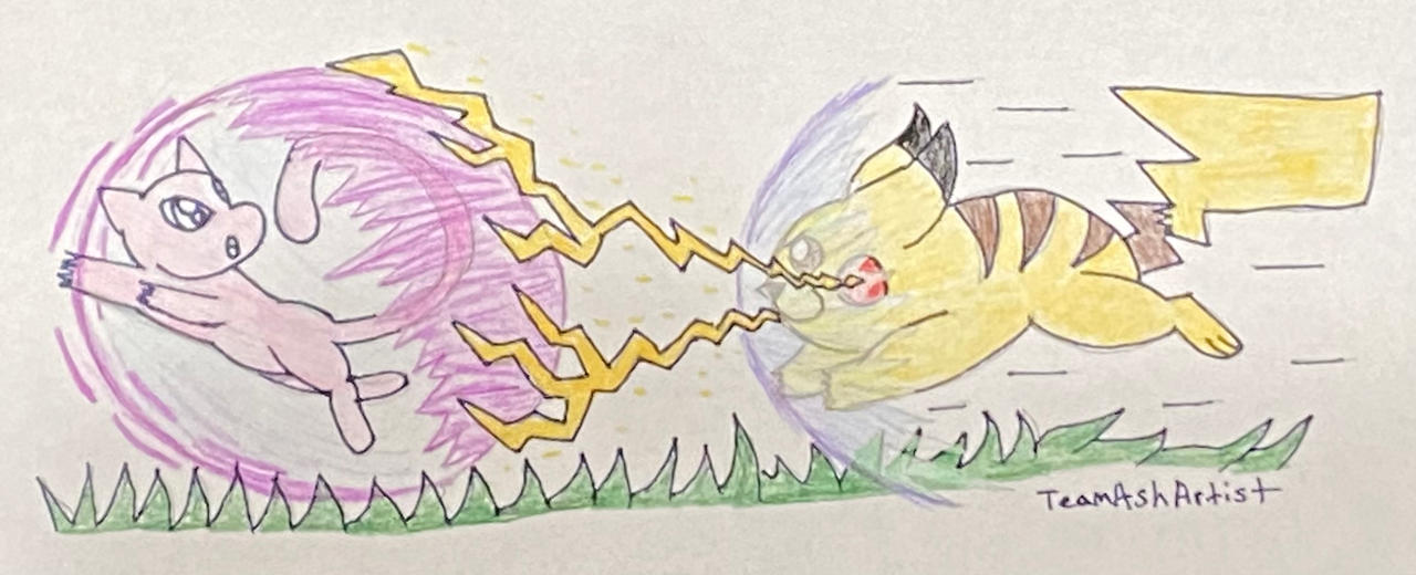 Mew VS Pikachu by TeamAshArtist on DeviantArt