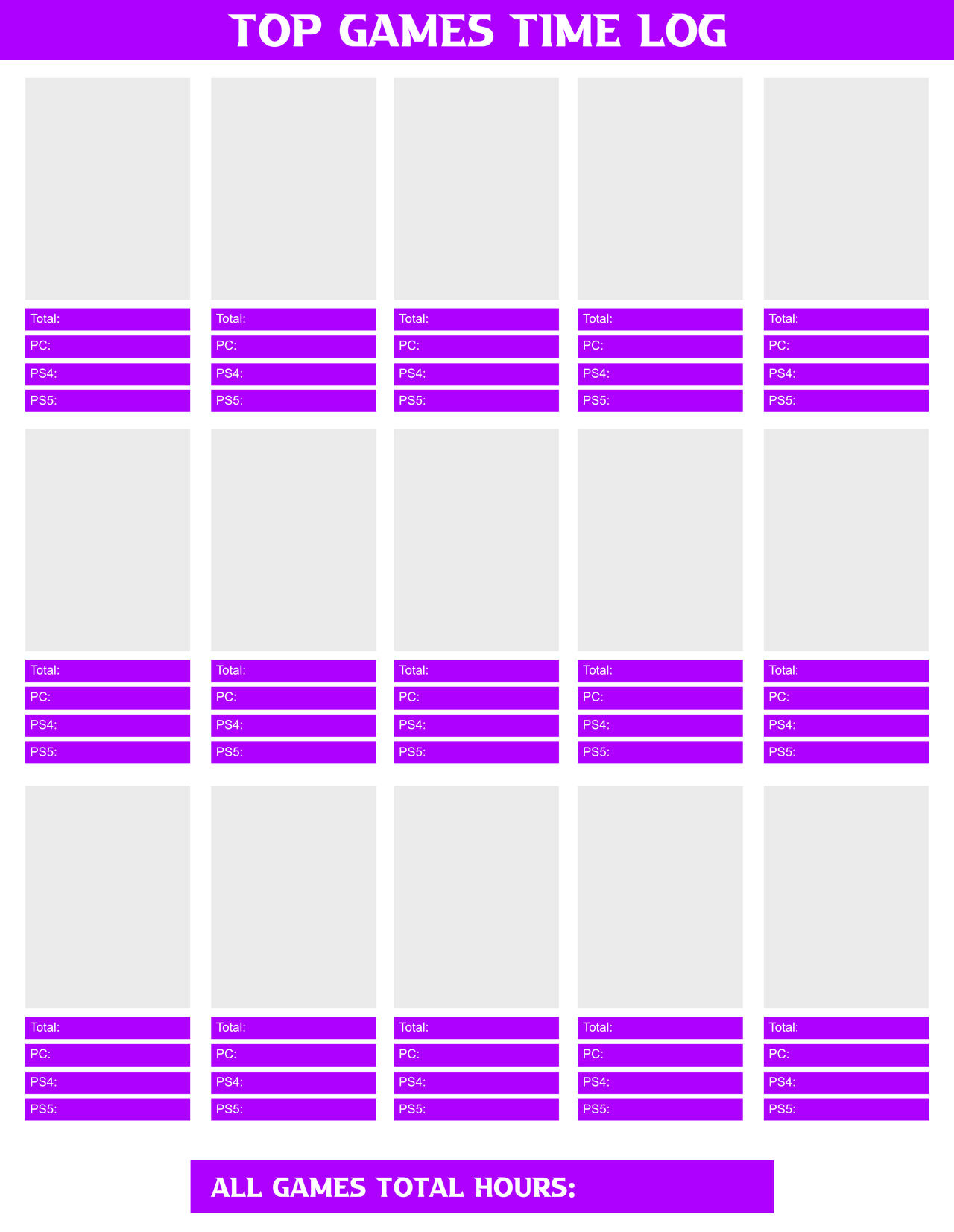 Top Games Time Log Layout by TeamAshArtist on DeviantArt