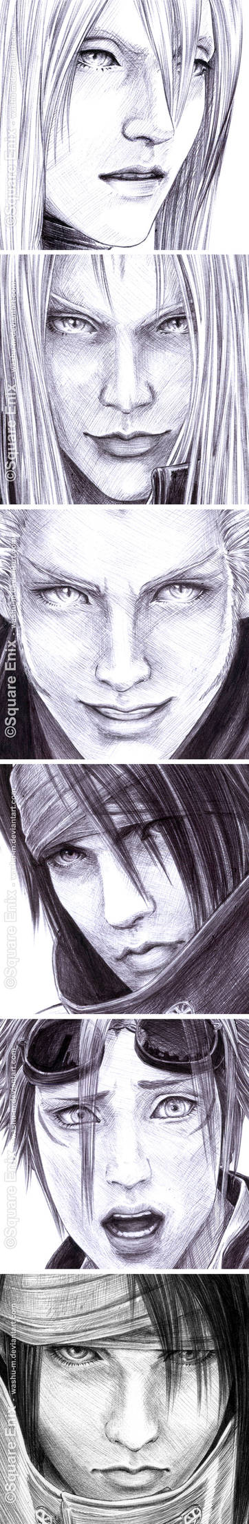 FFVII - Faces Details in Pen 2