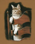 Cat on chair by tropicart