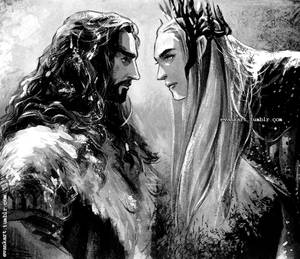 Thorin and Thranduil by evankart