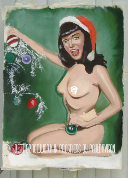 Bettie Page,oil in progress