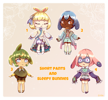 [OPEN AUCTION] Short Pants And Sleepy Bunnies by arieoll